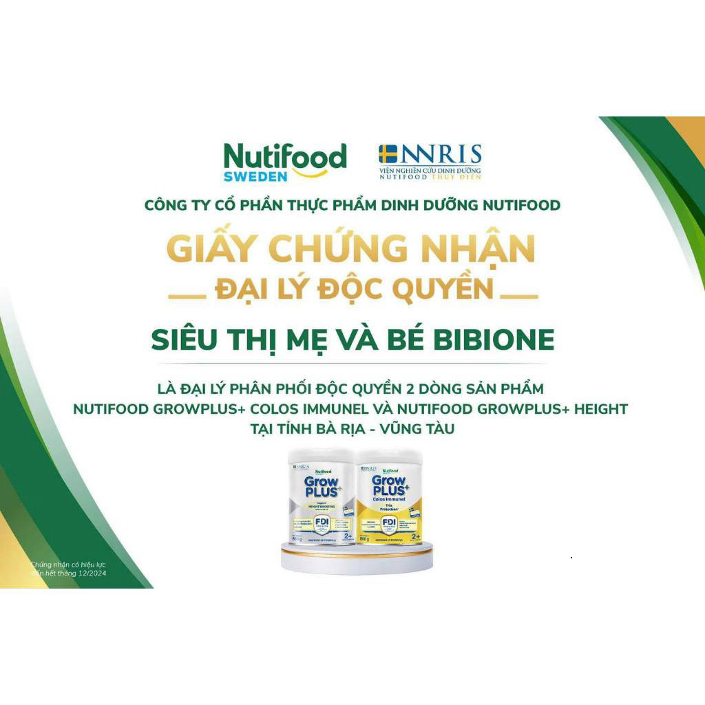 [DATE T8/2027] Sữa Bột Nutifood Sweden GrowPLUS+ Sữa Non Immunel Lon 800g 0+/1+/2+ - BIBIONECOMBODISINH