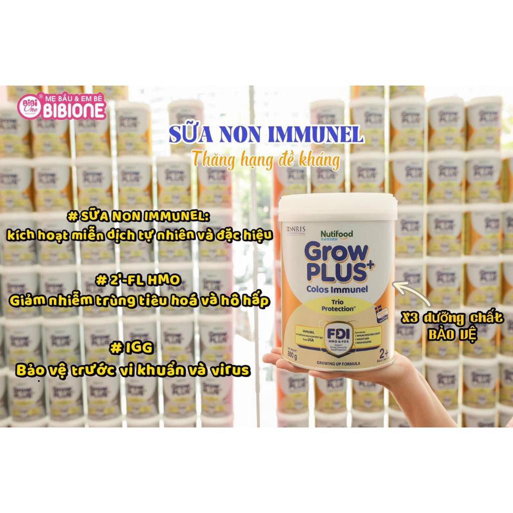 [DATE T8/2027] Sữa Bột Nutifood Sweden GrowPLUS+ Sữa Non Immunel Lon 800g 0+/1+/2+ - BIBIONECOMBODISINH