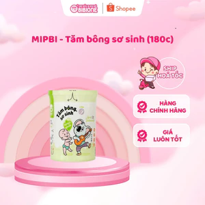 Tăm Bông Sơ Sinh Kháng Khuẩn MIPBI Mẫu Mới - 180 que - BIBIONECOMBODISINH