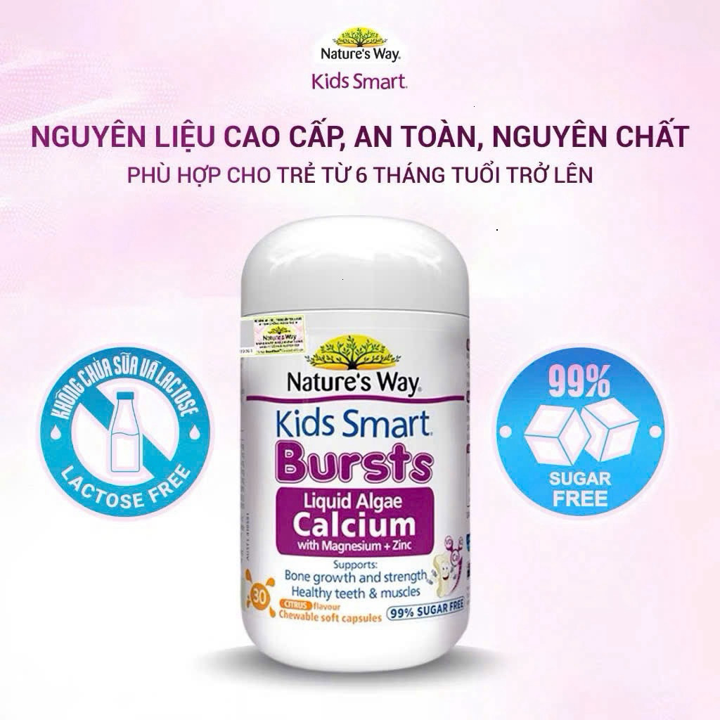 Canxi Dạng Viên Tốt Cho Bé Phát Triển Chiều Cao Từ Nature's Way Kids Smart Calcium 30 Viên. - BibiOne - BIBIONECOMBODISI