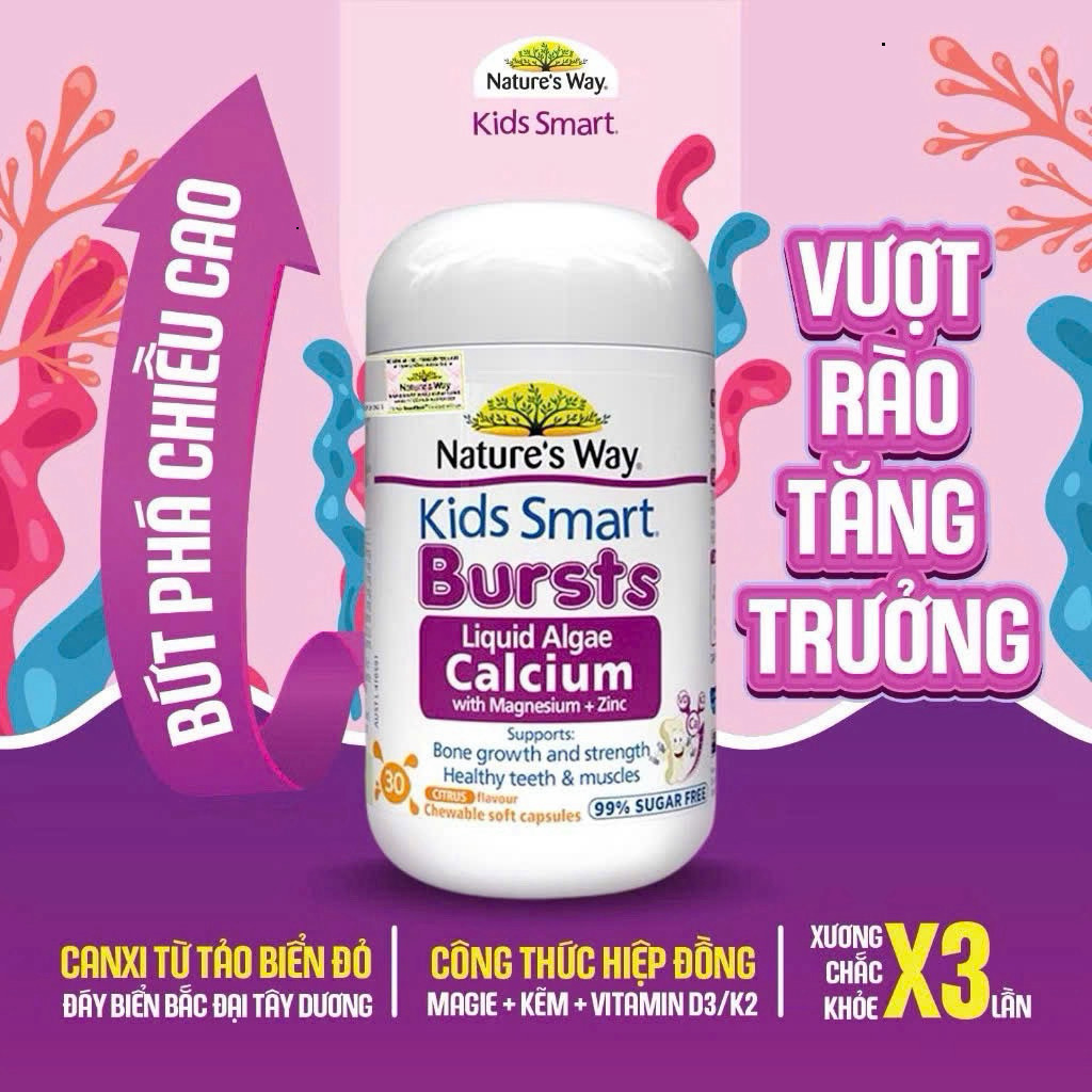 Canxi Dạng Viên Tốt Cho Bé Phát Triển Chiều Cao Từ Nature's Way Kids Smart Calcium 30 Viên. - BibiOne - BIBIONECOMBODISI