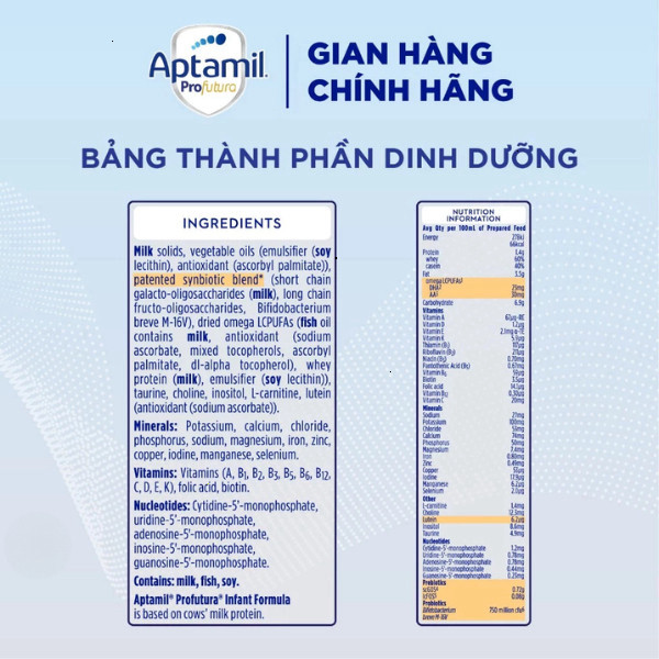 [Tem Bắc Nam] Sữa Aptamil Profutura Úc tiêu hoá khoẻ mạnh phát triển toàn diện lon 900g