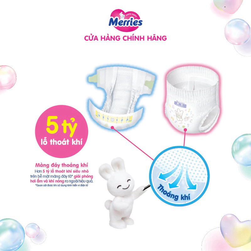 Tã dán/ Tã quần Merries CHÍNH HÃNG cho bé | Size NB76 S70 M56 L54 XL44 | Mềm mại, thấm hút tốt - BIBIONECOMBODISINH