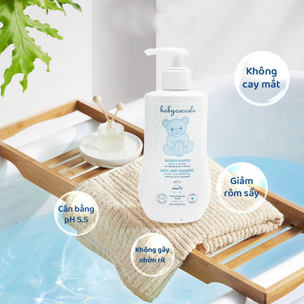 Sữa tắm gội cho bé Babycoccole 0M+ chiết xuất hoa sen an toàn cho trẻ sơ sinh 250ml-400ml - BIBIONECOMBODISINH