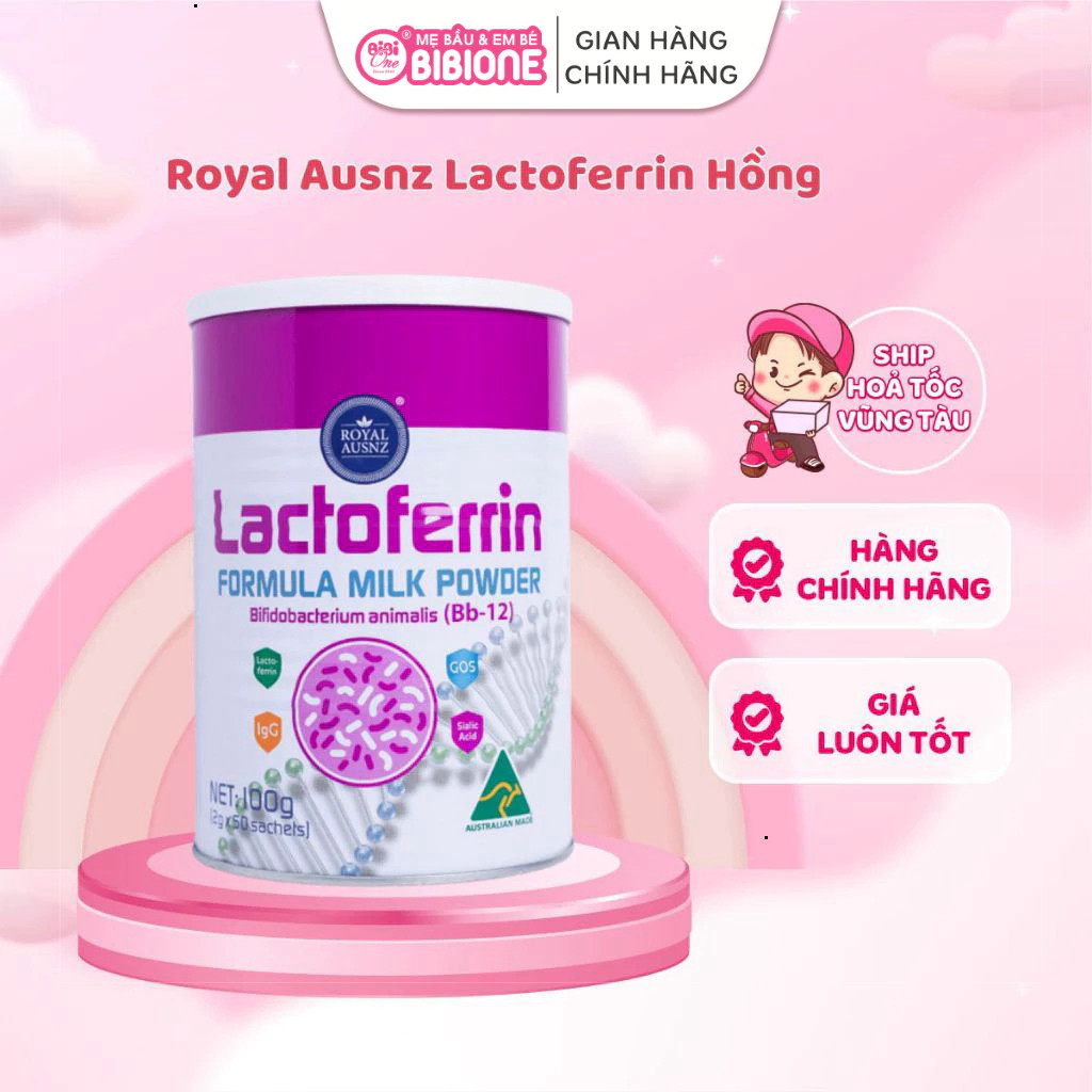 Sữa Hoàng Gia Úc Lactoferrin Formula Milk ROYAL AUSNZ Tăng Cường Miễn Dịch Cho Bé Hộp 50 Gói-BiBiOne - BibiOne - BIBIONE