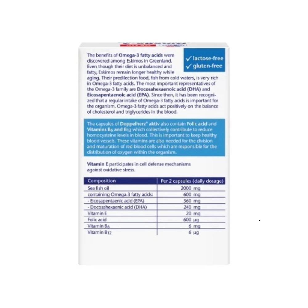 Omega 3 Doppelherz Viên Ăn Uống Folic Acid Vitamin B6, B12 30 Hộp Chuẩn Dược - BibiOne - BIBIONECOMBODISINH