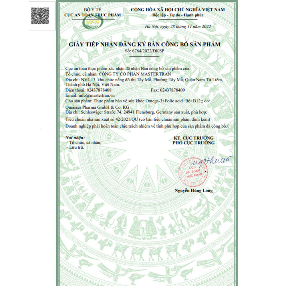 Omega 3 Doppelherz Viên Ăn Uống Folic Acid Vitamin B6, B12 30 Hộp Chuẩn Dược - BibiOne - BIBIONECOMBODISINH