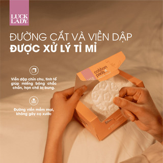 Bông tẩy trang Luck Lady dạng hộp 120 miếng, kích thước bông 58mm, mềm mịn, làm sạch da, an toàn cho da,skincare làm đ