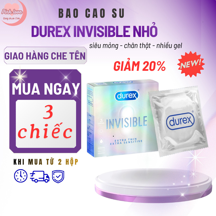 (Che tên) 1 Hộp Bao Cao Su Durex Hàng Chính Hãng Hộp 3 Chiếc Med love