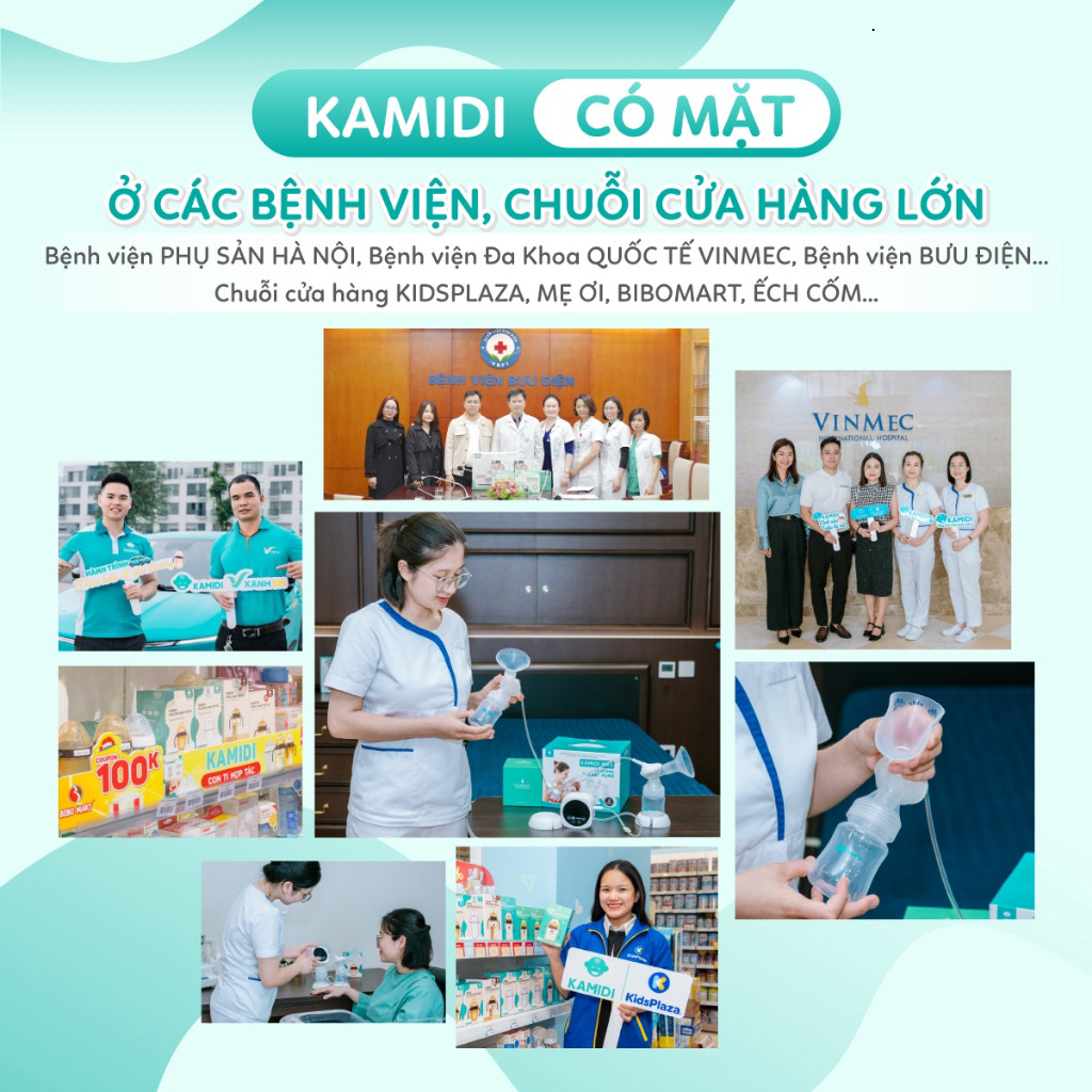 Máy Hút Sữa Có Dây Kamidi Max Máy Hút Sữa Điện Đôi Phễu Hút Silicon Mềm Mại Kèm Bình Sữa và Núm Ti
