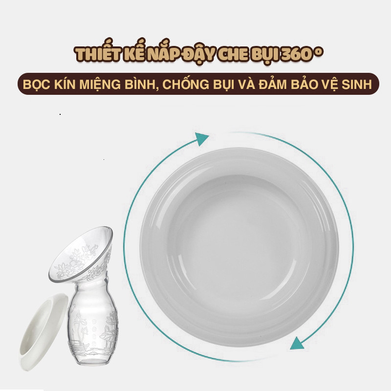 Cốc Hứng Sữa Kamidi Chất Liệu Silicone Cao Cấp, Cốc Hút Sữa Rảnh Tay Cho Mẹ Dung Tích 90ml