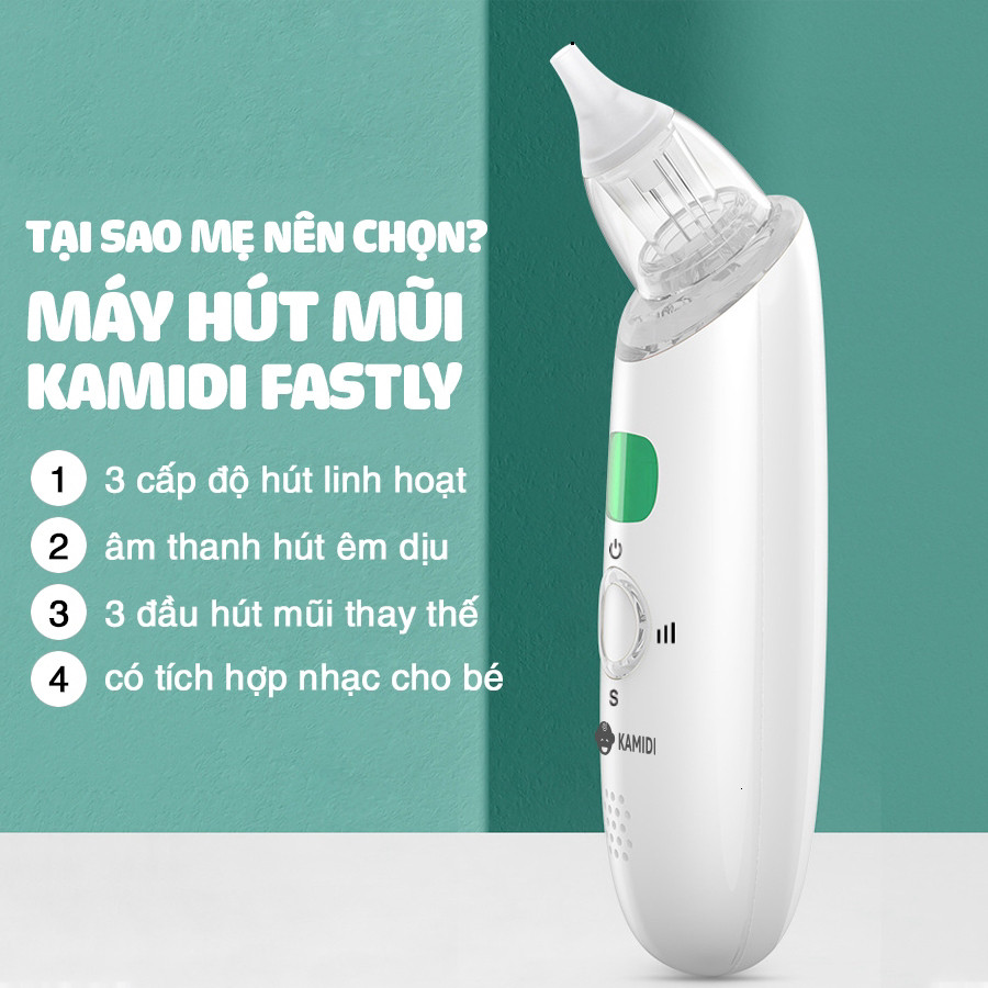 Máy Hút Mũi Kamidi Fastly Hút Êm Dịu Nhẹ Nhàng Tích Hợp Nhạc Cho Bé