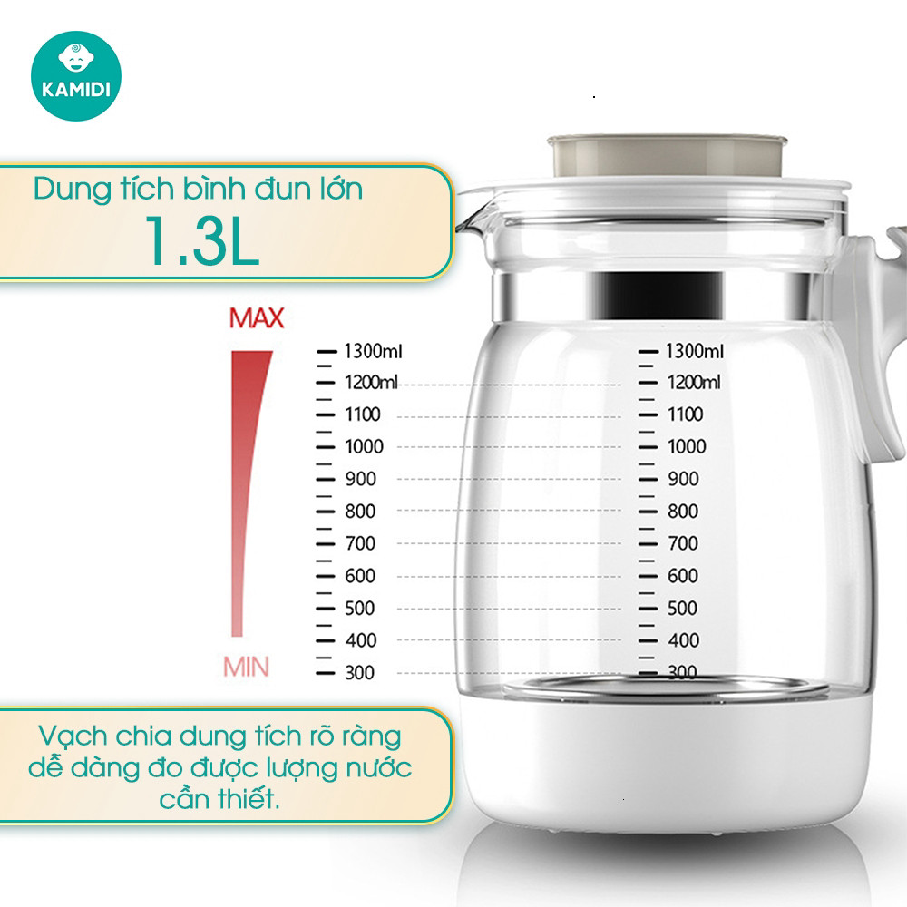 Máy Đun Nước Pha Sữa Kamidi Purity Đa Năng - Máy Hâm Sữa Tích Hợp Tiệt Trùng Bình Sữa