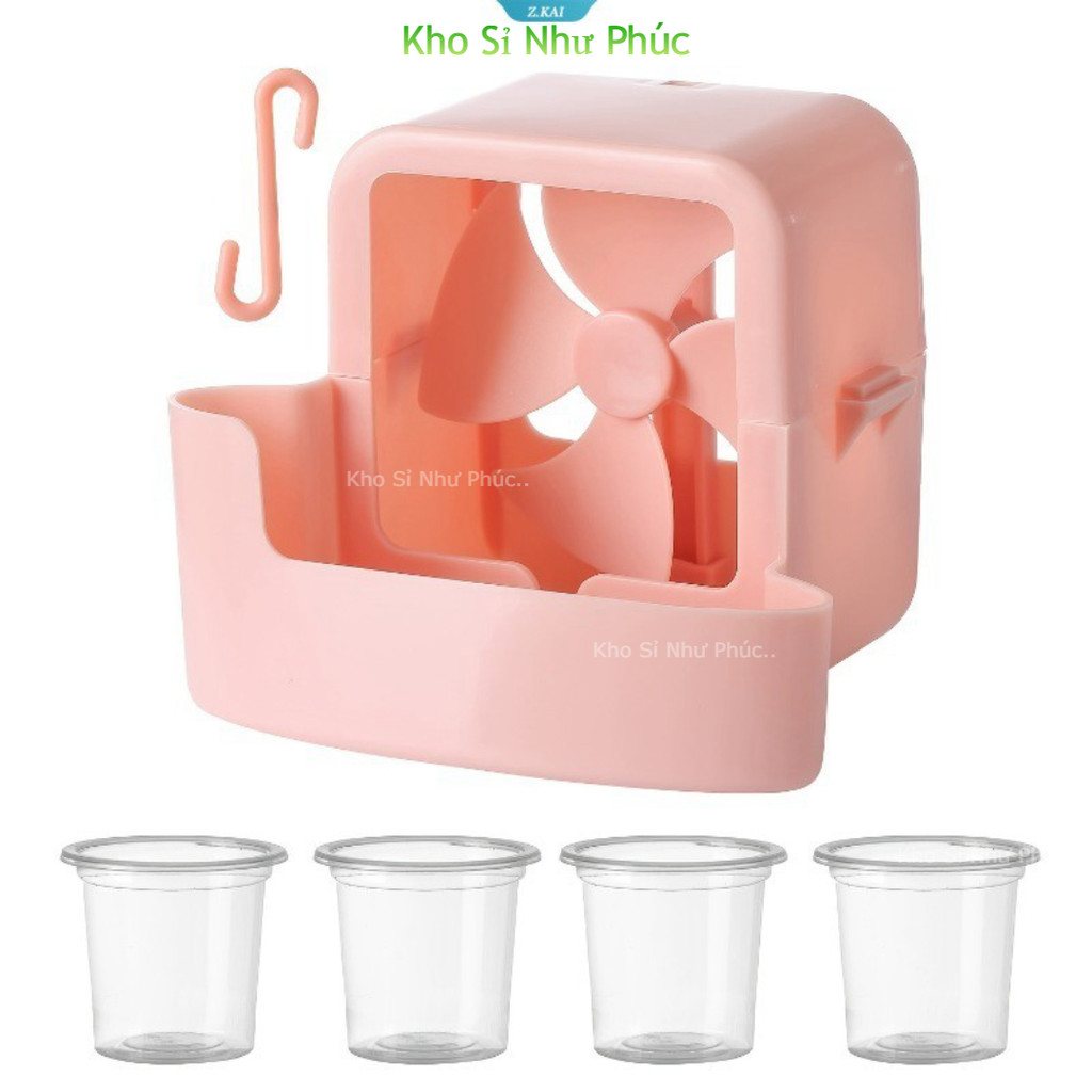 Bộ 6 Phụ Kiện Làm Lạnh Quạt Di Động - Làm Mát Nhanh, Không Cần Điện- Biến quạt thường thành máy phun sương mát lạnh