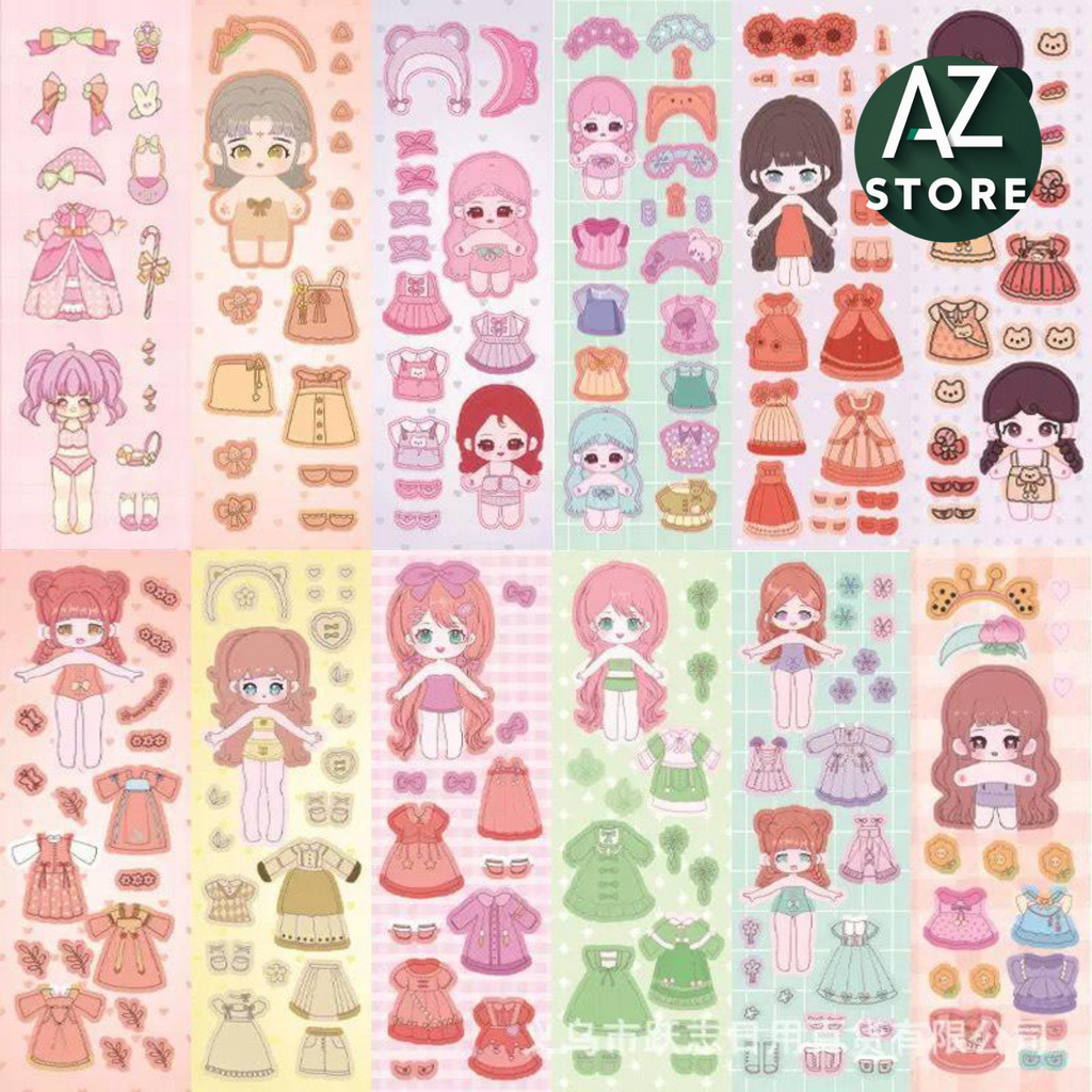 🍀SET 100, 200 TẶNG NHÍP🍀 Set 200 Sticker tiểu thư thay đồ Sticker hoạt hình cô gái trang trí sổ quà tặng cho bé🍀