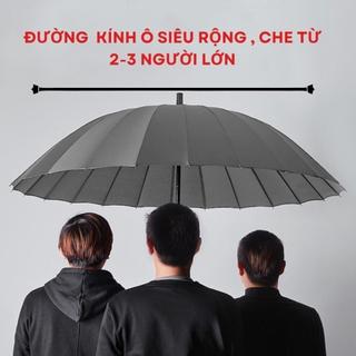 Ô Siêu To 24 Nan Cán Dài Bền Chắc | Dù Chống Gió Tán Rộng 130cm Che Mưa Nắng 2-3 Người
