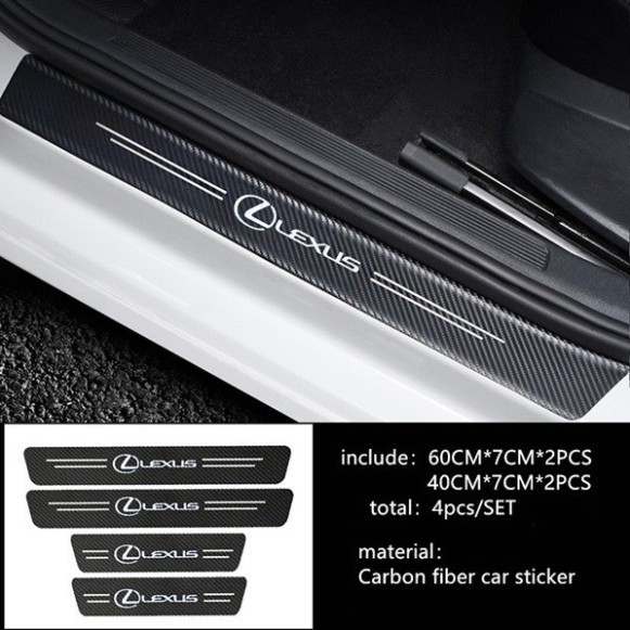 Set 9 nẹp decal dán bậc cửa xe ô tô. Decal bậc vân carbon logo các hãng VINFAST, toyota, huyndai, honda,mazda....