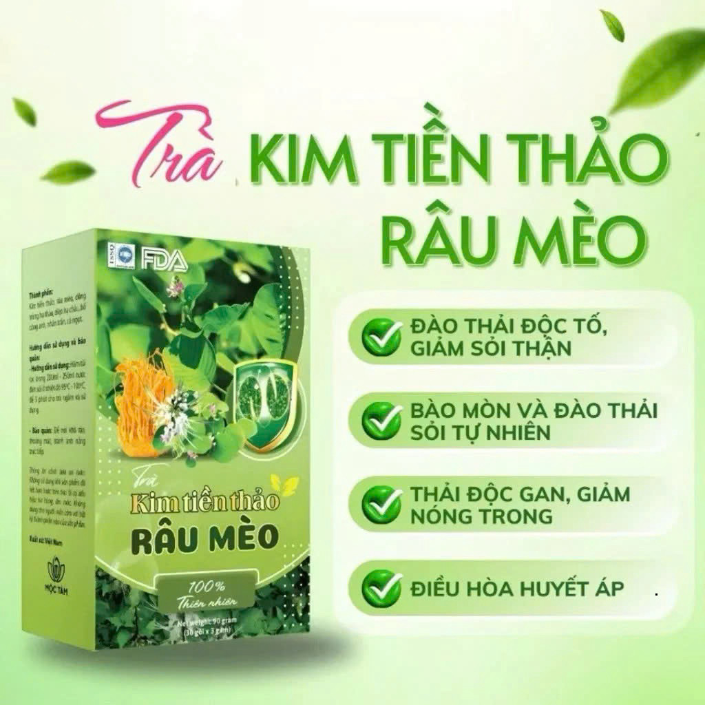Trà Kim Tiền Thảo Râu Mèo Hộp 30 Gói Chính Hãng Cao Cấp ✅ Bổ thận lợi tiểu thanh lọc cơ thể phòng chống nguy cơ sỏi thận