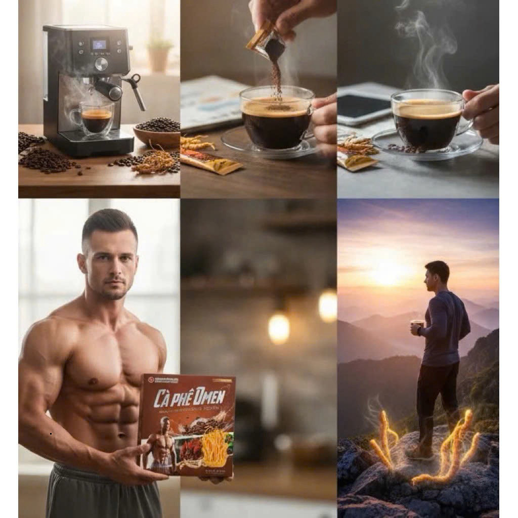 Cà Phê Omen Chính Hãng Cao Cấp Hộp 15 Gói ✅ Cà phê bổ thận tráng dương tăng cường sinh lý nam chống xuất sớm thận khỏe