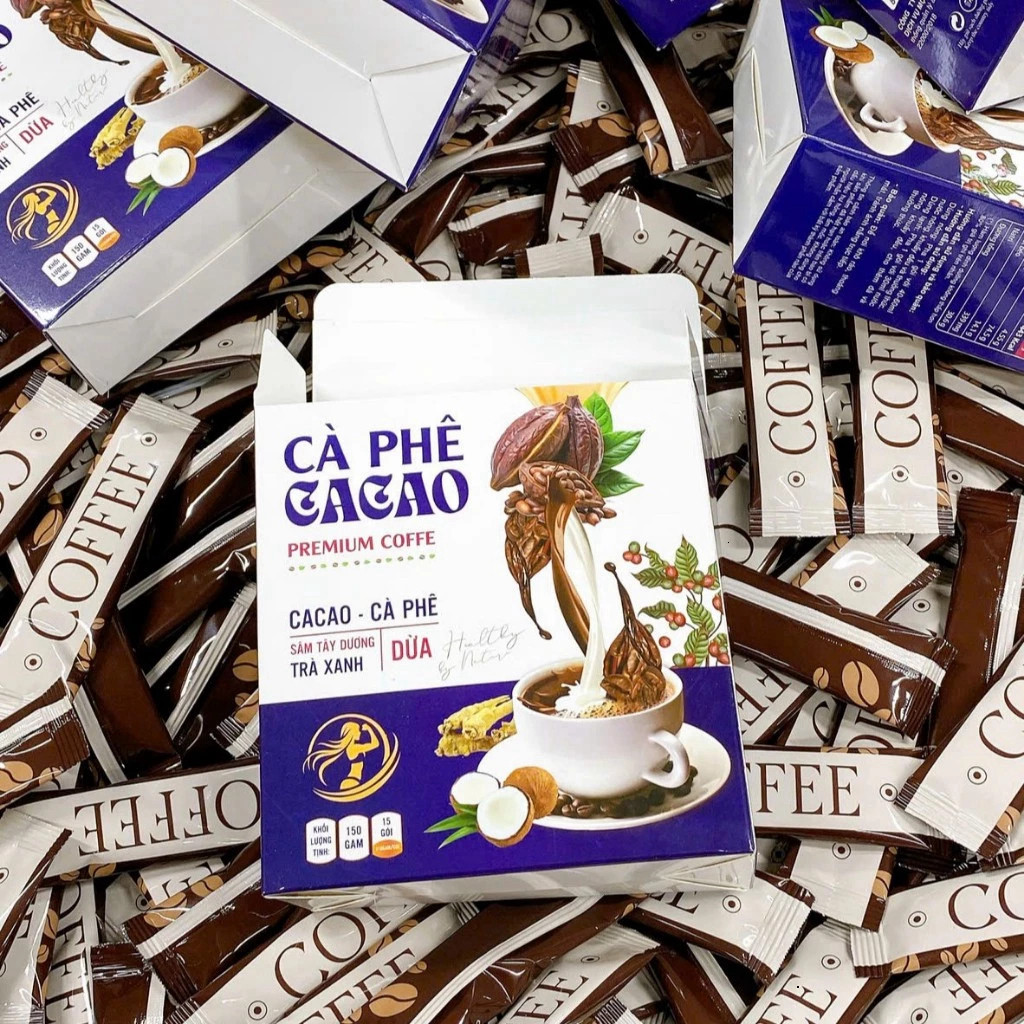 Cà phê Cacao Mộc Tâm Chính Hãng Cao Cấp Hộp 15 Gói ✅ Cà phê thơm ngon kiểm soát thân hình thon gọn eo thon dáng ngọc