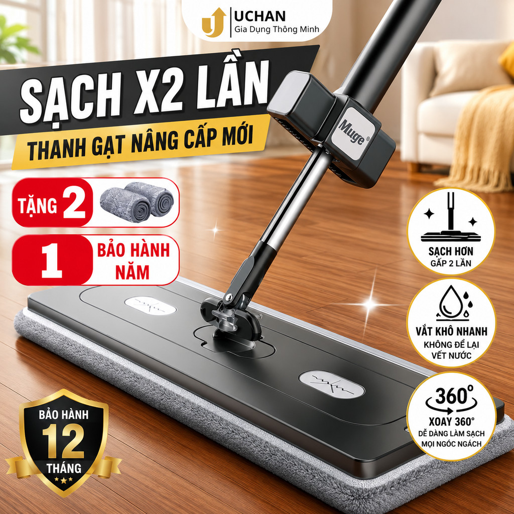 Cây lau nhà tự vắt 360° LN01