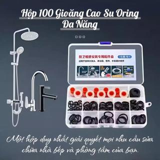 Hộp 100 Gioăng Cao Su Oring Đa Năng Chống Rò Rỉ Nước | Bộ Vòng Đệm Ron Cao Su Sửa Vòi Nước Ống Nước