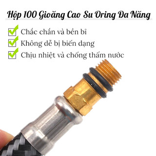 Hộp 100 Gioăng Cao Su Oring Đa Năng Chống Rò Rỉ Nước | Bộ Vòng Đệm Ron Cao Su Sửa Vòi Nước Ống Nước