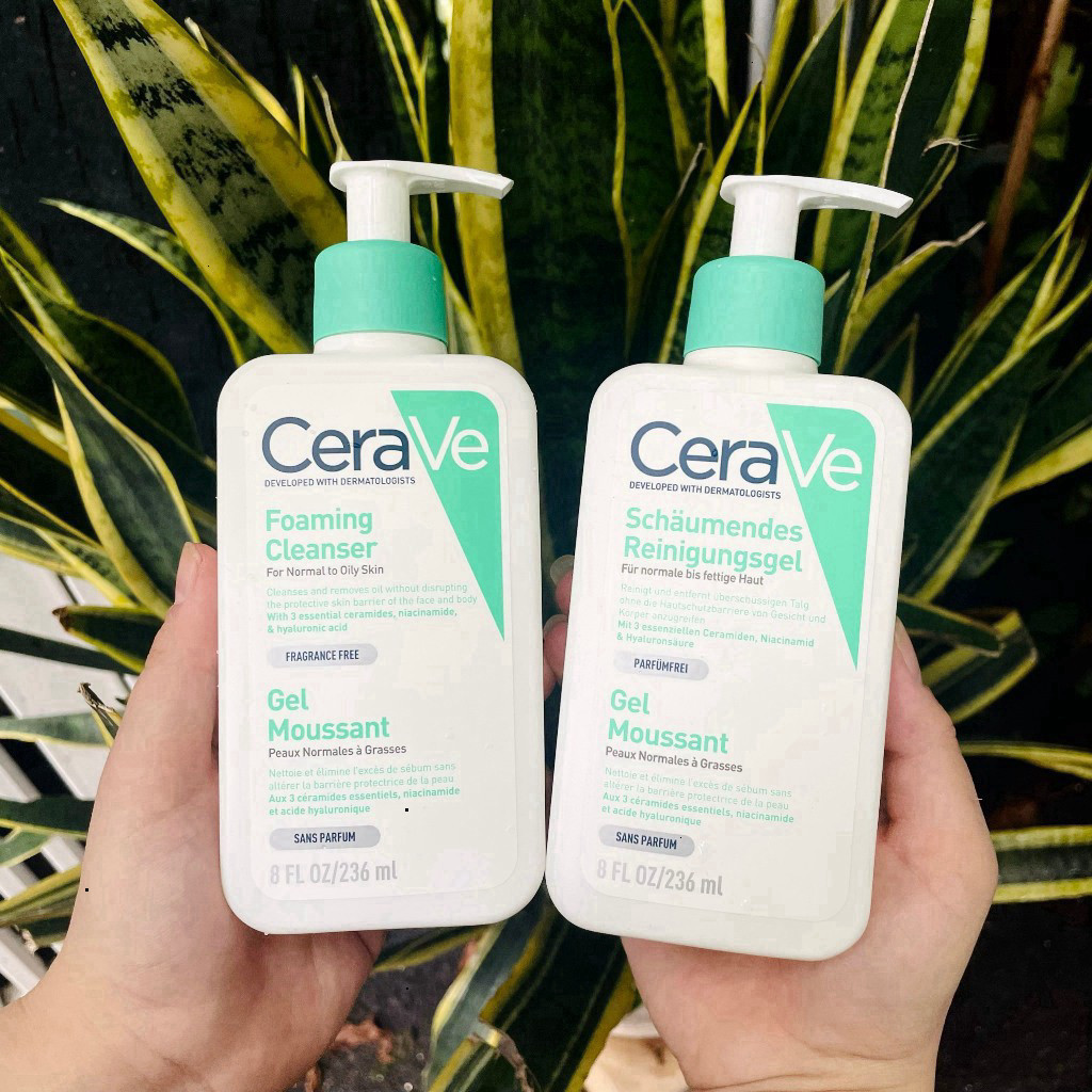 [ TEM PHỤ CTY ] Sữa Rửa Mặt CeraVe Foaming Cleanser 236ml Chính Hãng Cho Da Dầu, Da Khô, Mụn Nhạy Cảm