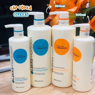 [ TEM PHỤ CTY ] Cặp Dầu Gội Xả Olexrs Argan Oil Collagen Hair Salon 500ml Cho Tóc Khô Hư Tổn LT