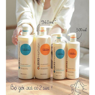 [ TEM PHỤ CTY ] Cặp Dầu Gội Xả Olexrs Argan Oil Collagen Hair Salon 500ml Cho Tóc Khô Hư Tổn LT
