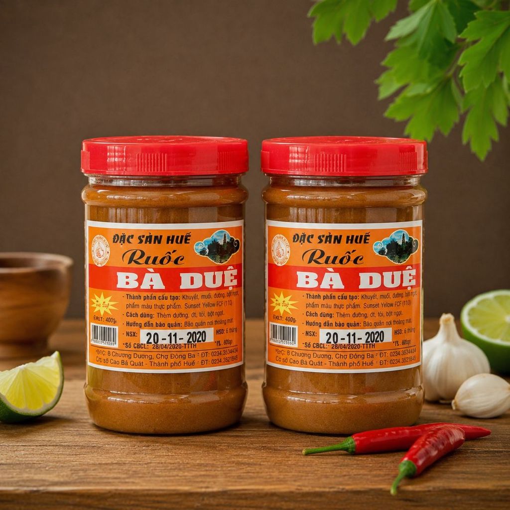 COMBO 2 HỦ - Mắm Ruốc Bà Duệ hủ lớn 400g (DATE MỚI) - Thơm Ngon Chuẩn Vị Bún Bò