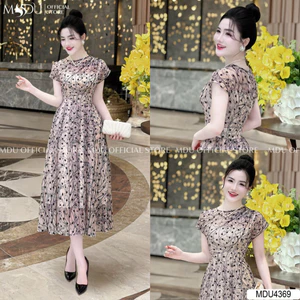 Váy Voan Dáng Váy Xòe Nhẹ Họa Tiết Sao Nổi Bật Shop MonFashion