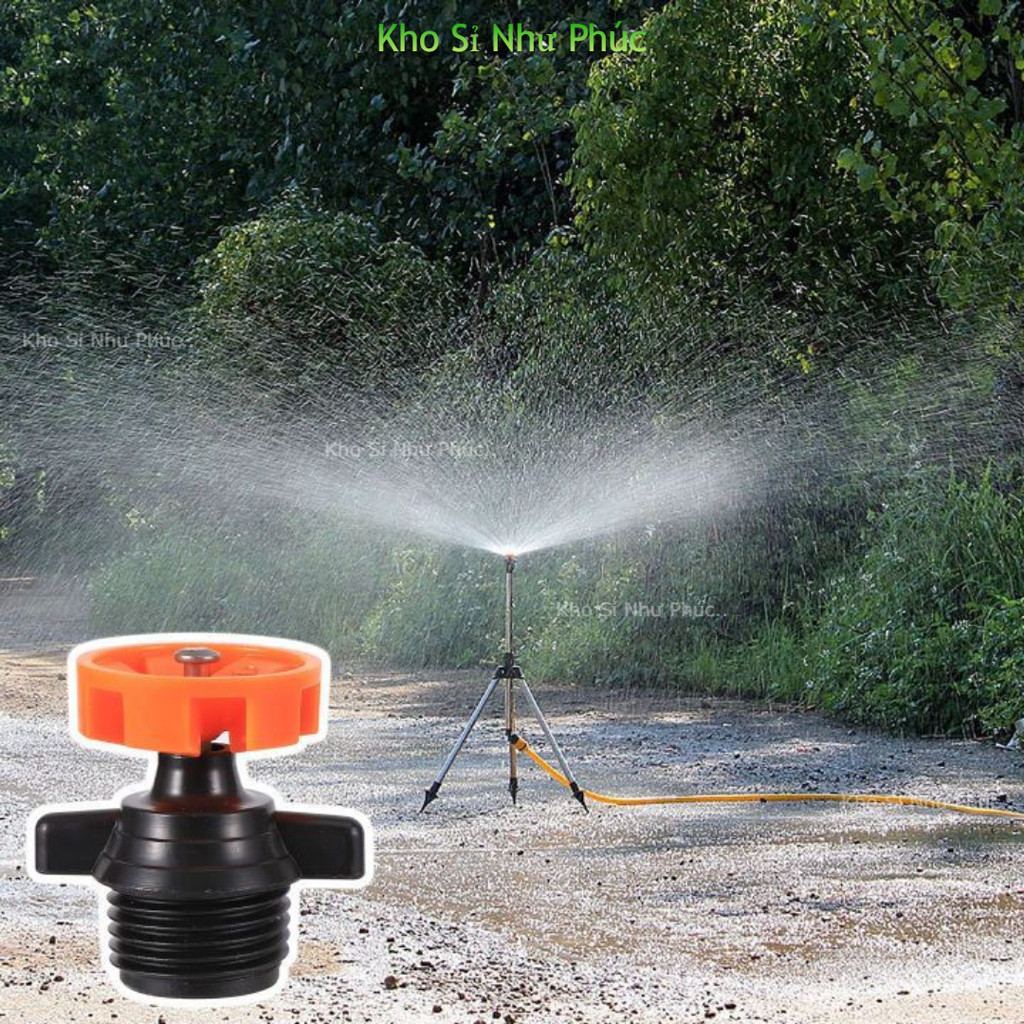 Béc Phun Nước Tưới Cây Tự Động Xoay 360 Độ. béc phun mưa Nhựa điều chỉnh lưu lượng nước ren 21mm