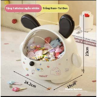 [HOT] Thùng Rác Để Bàn Tai Gấu Dễ Thương Kèm Nắp Chống Bụi – Hộp Lưu Trữ Mini Đa Năng Đ.A ..