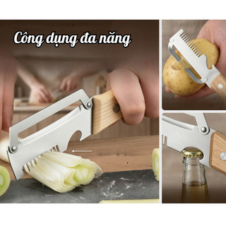 [HOT] Dao Cắt Hành Đa Năng Cán Gỗ, Dao Thái Sợi Hành Rau Củ, Cắt Nhanh Đều Đẹp, Dụng Cụ Nhà Bếp Tiện Lợi AL ..