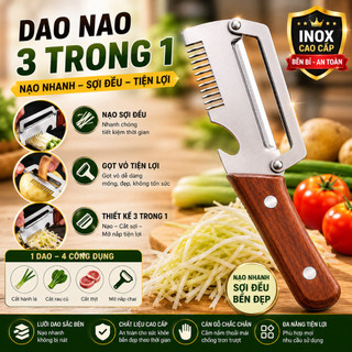 [HOT] Dao Cắt Hành Đa Năng Cán Gỗ, Dao Thái Sợi Hành Rau Củ, Cắt Nhanh Đều Đẹp, Dụng Cụ Nhà Bếp Tiện Lợi AL ..