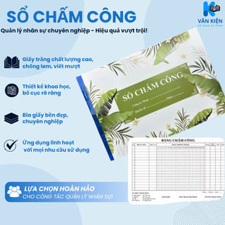 Sổ Chấm Công A4 100 Trang – Bảng Chấm Công Tháng Theo Dõi Ngày Công Nhân Viên, Nghỉ Phép, Tăng Ca, Quản Lý Nhân Sự