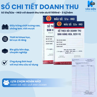Sổ Ghi Chép Doanh Thu Hộ Kinh Doanh S1a S2a A4/A5 - Sổ Theo Dõi Doanh Thu Bán Hàng Hóa Dịch Vụ, Sổ Kế Toán HKD 2026