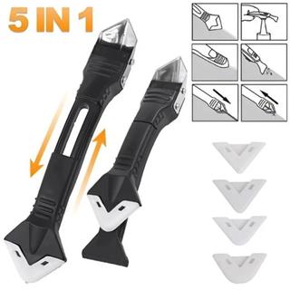 COMBO 2 DỤNG CỤ MIẾT KEO SILICONE 5 IN 1 KÈM 10 ĐẦU THAY THẾ | DỤNG CỤ CẠO KEO CHÀ RON GẠCH ĐA NĂNG