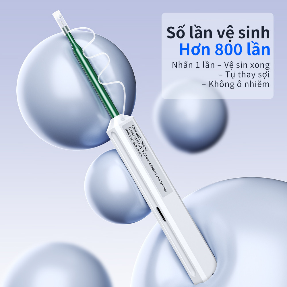 But Ve Sinh Soi Quang SC FC ST LC MU 1.25mm 2.5mm Dung Cu Lam Sach Cong Quang FTTH