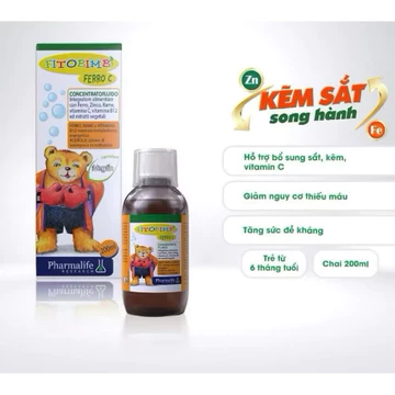 Siro Sắt Kẽm Hữu Cơ Fitobimbi Ferro C Kẽm Sắt Song Hành Giúp Giảm Biếng Ăn, Giảm Nguy Cơ Thiếu Máu