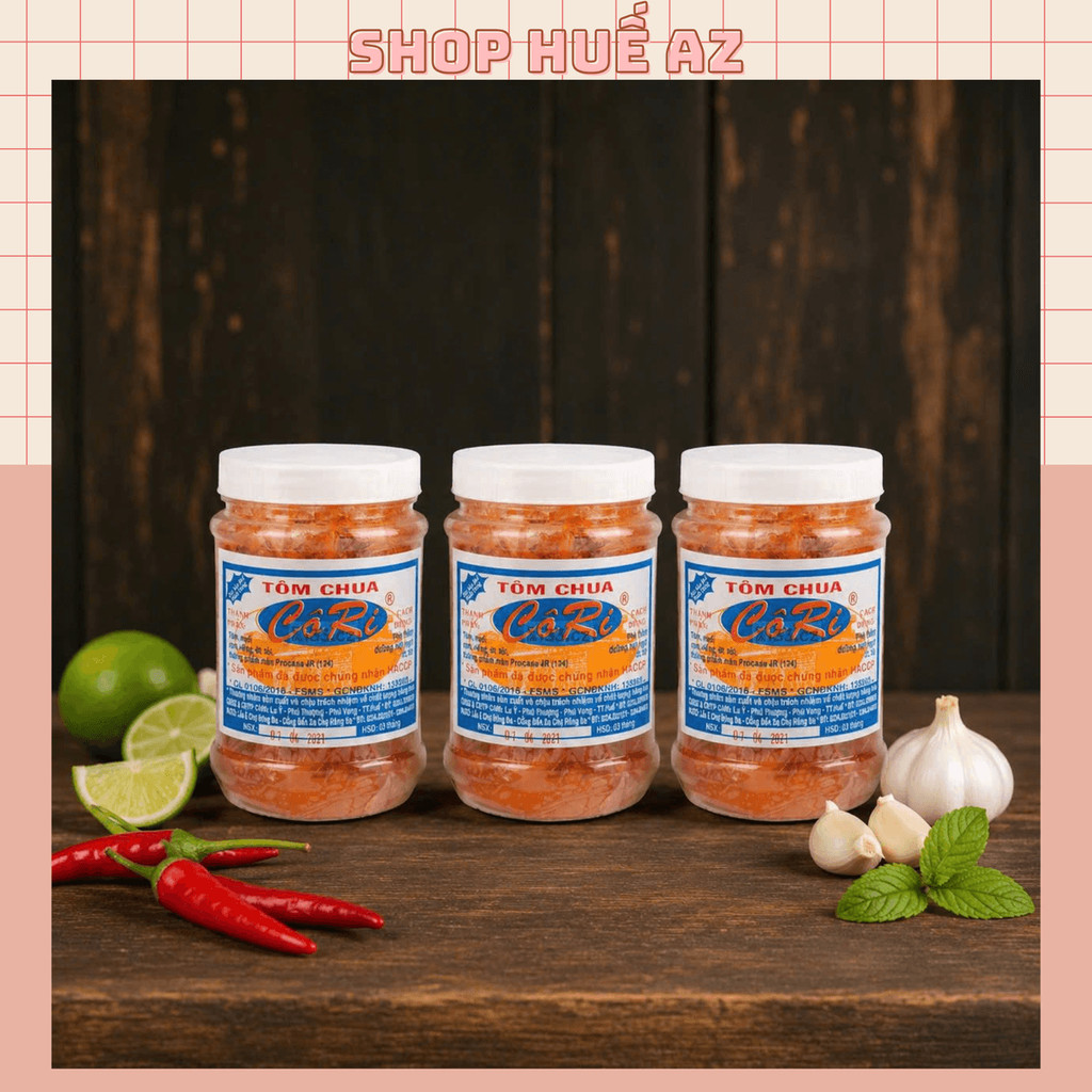 COMBO 3 HỦ - Tôm chua Cô Ri 500g - Thơm Ngon Chuẩn Vị - Đặc sản Huế