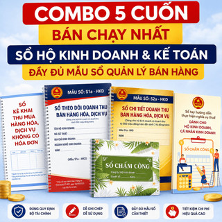 Combo 5 Sổ Hộ Kinh Doanh 2026 - Sổ Doanh Thu S1a S2a, Sổ Thuế, Sổ Kê Khai Mua Vào, Sổ Chấm Công Chuẩn HKD