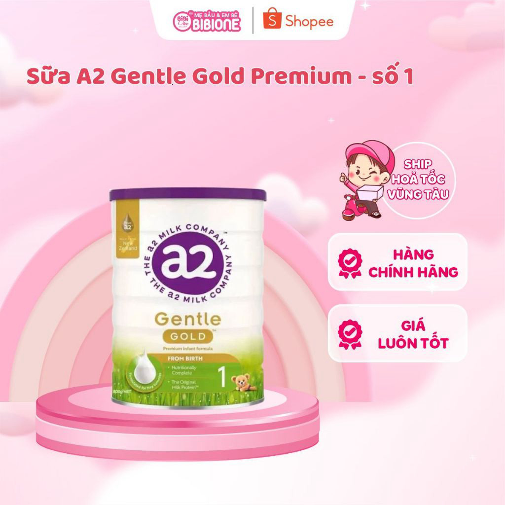 [TEM SỐNG LÀNH] Sữa A2 Gentle Gold Premium Sữa Công Thức Nguyên Kem Đạm A2 Bé Phát Triển Toàn Diện Lon 800g
