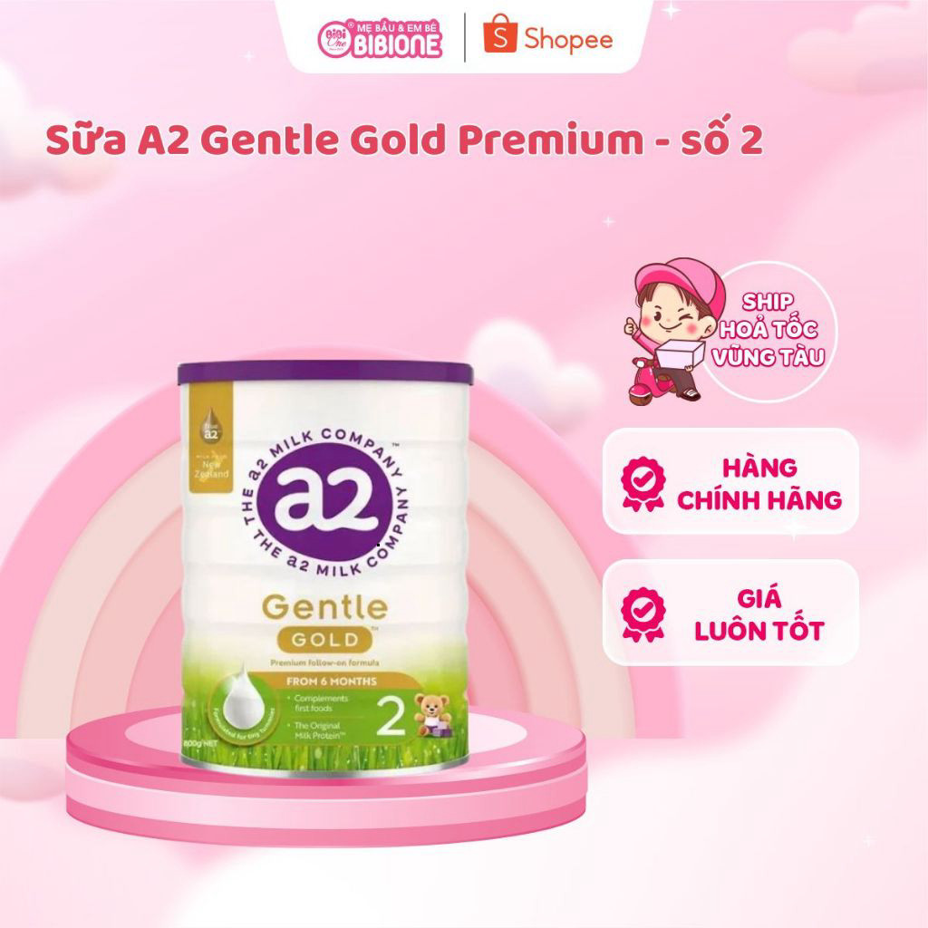 [TEM SỐNG LÀNH] Sữa A2 Gentle Gold Premium Sữa Công Thức Nguyên Kem Đạm A2 Bé Phát Triển Toàn Diện Lon 800g