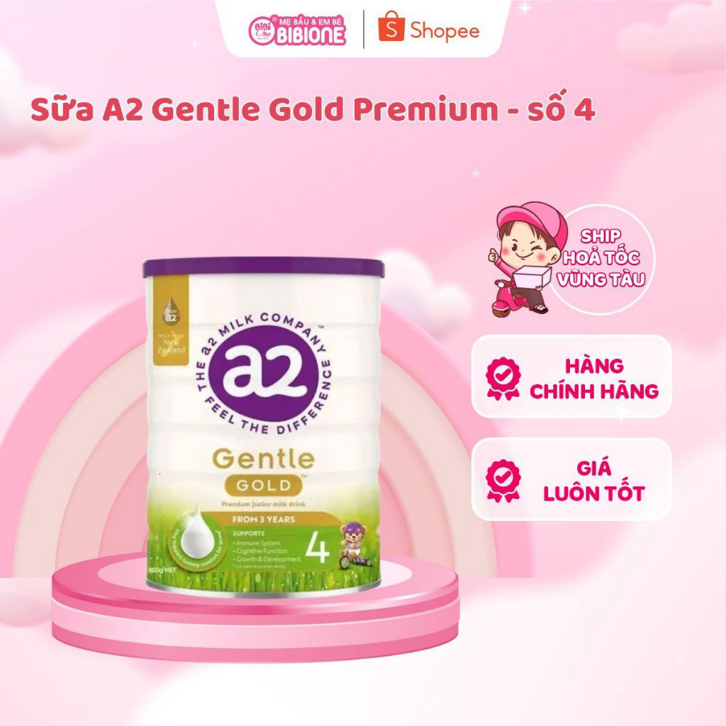 [TEM SỐNG LÀNH] Sữa A2 Gentle Gold Premium Sữa Công Thức Nguyên Kem Đạm A2 Bé Phát Triển Toàn Diện Lon 800g