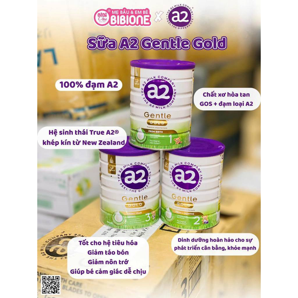 [TEM SỐNG LÀNH] Sữa A2 Gentle Gold Premium Sữa Công Thức Nguyên Kem Đạm A2 Bé Phát Triển Toàn Diện Lon 800g