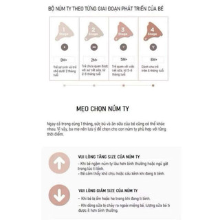 Núm Ti Moyuum Silicone Siêu Mềm Moyuum Hàn Quốc Thiết Kế Thông Minh Chống Sặc Giảm Đầy Hơi Cho Bé