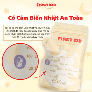 [Deal Mở Bán] Túi Trữ Sữa Cảm Biến Nhiệt FIRST KID 250ml – Báo Nhiệt Độ An Toàn, Trữ Sữa Tiện Lợi Cho Mẹ Sữa
