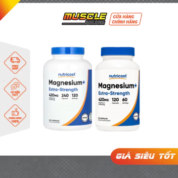 Nutricost Magnesium Extra Strength hỗ trợ sức khỏe tim mạch, cải thiện trí nhớ, hỗ trợ giấc ngủ